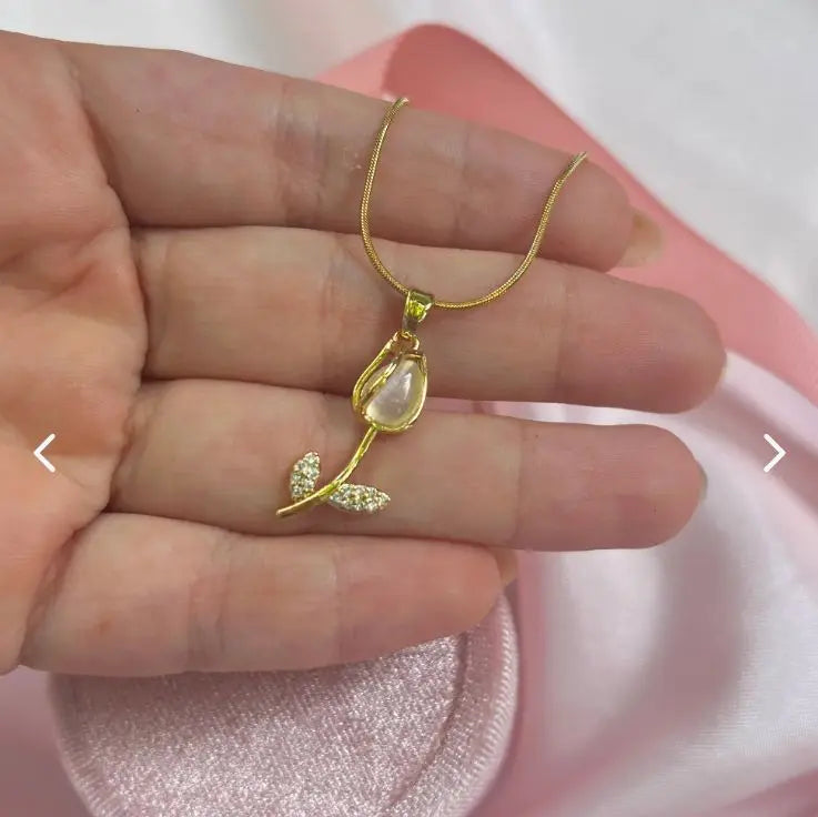 🌷 COLLAR FLOR TULIPÁN ✨ + CAJA DE REGALO