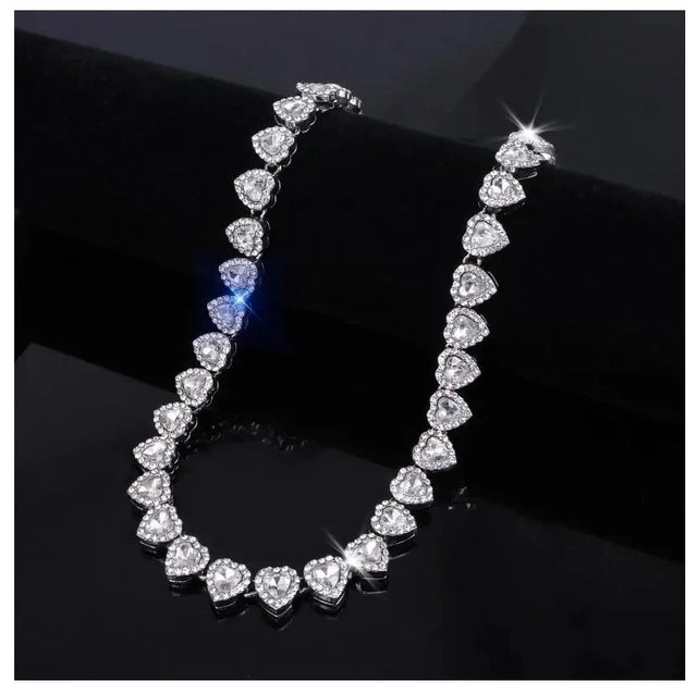 Collar Diamantado Corazones