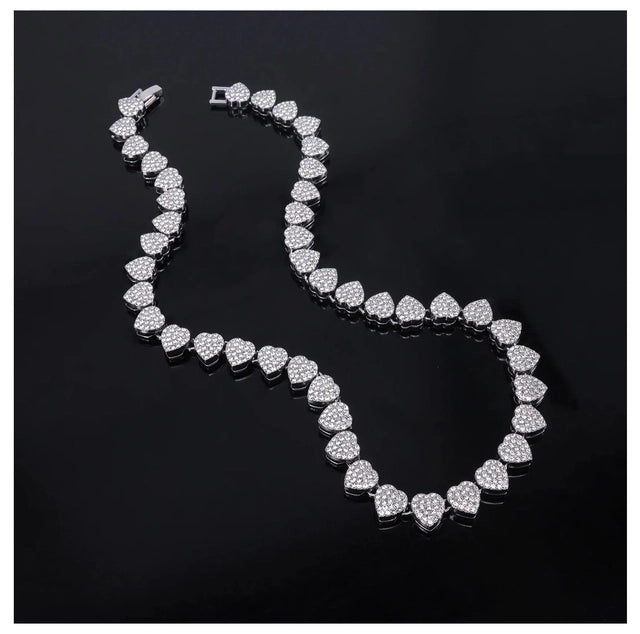Collar Diamantado Corazones